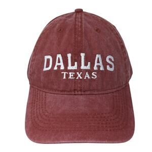 Dallas Texas Slideback Baseball Cap Red One Size Adjustable Embroidered Esy
